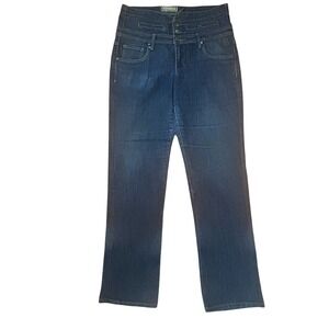 VTG 2000s Ethanol Dark Wash Denim Jeans Embroidered Back Pockets SZ 11 Y2K